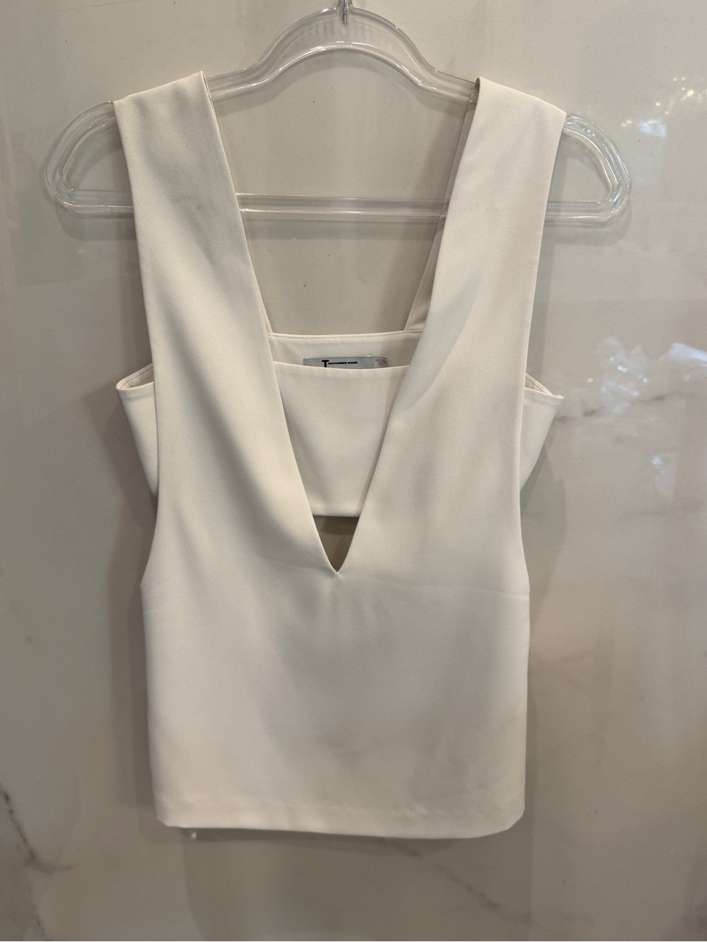 Alexander Wang White V-Neck Sleeveless Women's Top